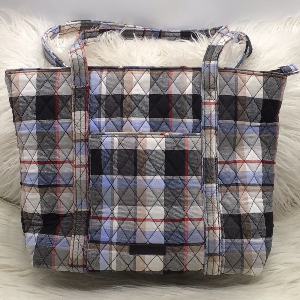Vera Bradley Gray/Blue/Black Plaid Shoulder Bag